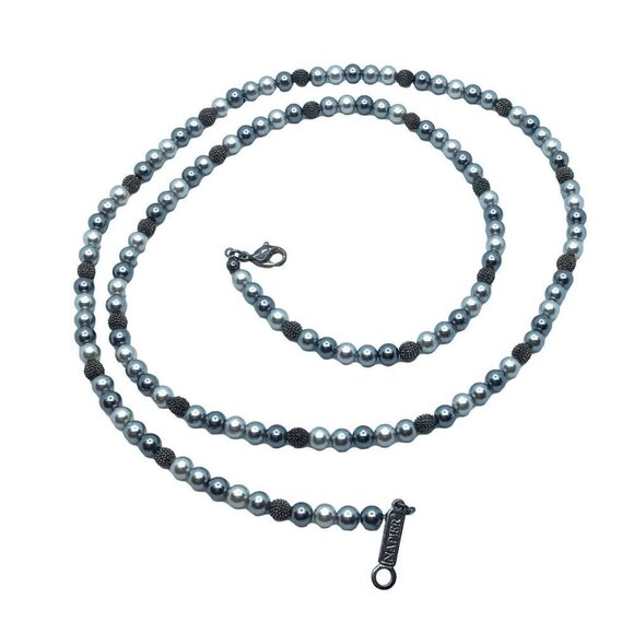 Vintage Napier Necklace Silver Gray Beaded 30 Inch Length - Picture 2 of 3